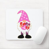 Cute LOVE Pink Heart Valentijn Gnome Muismat (Met muis)