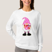 Cute LOVE Pink Heart Valentijn Gnome T-shirt (Voorkant)