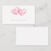 Cute Love Pink Waterverf Hearts Wedding Plaatskaartje (Voorkant / Achterkant)