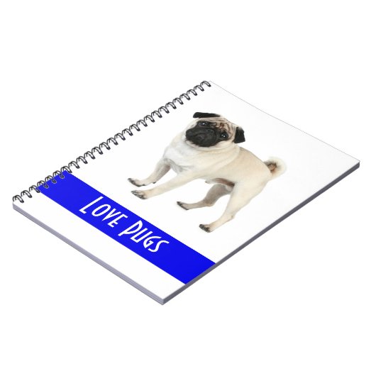 Cute Love Pug Puppy Dog-laptop Notitieboek (Linkerzijde)