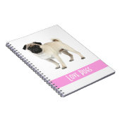 Cute Love Pug Puppy Dog-laptop Notitieboek (Rechterzijde)