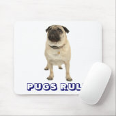 Cute Love Pugs Rule Puppy Dog Mousepad Muismat (Met muis)