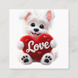 Cute Love Puppy Baby Desig Vierkante Visitekaartje