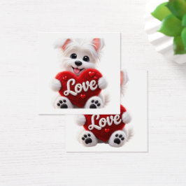 Cute Love Puppy Baby Desig Vierkante Visitekaartjes