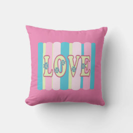 Cute Love Quote Feminine Pastel Pink Yellow Blue Kussen