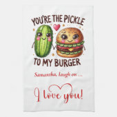 Cute Love Quote Food Kitchen Towel Personalized Theedoek (Verticaal)