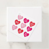 Cute Love Quotes on Hearts Happy Valentine Day Bedankjes Labels (In situ)