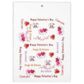 Cute Love Red Hearts Clipboard  Klembord (Achterkant)