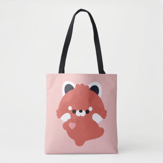 Cute Love Red Panda Tote Bag (Voorkant)