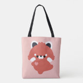 Cute Love Red Panda Tote Bag (Achterkant)