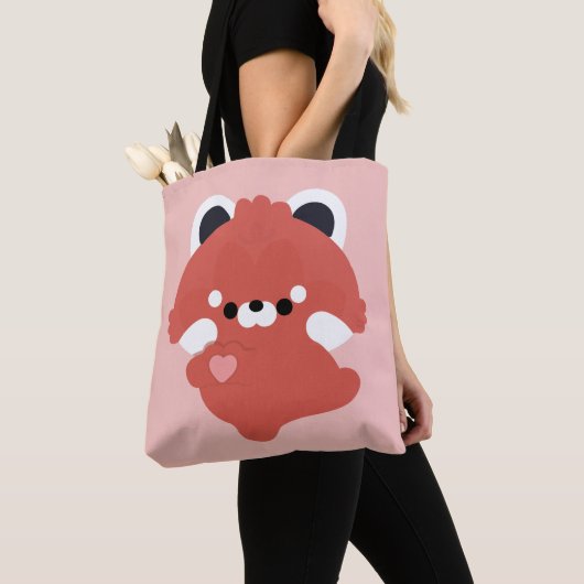 Cute Love Red Panda Tote Bag (Dichtbij)