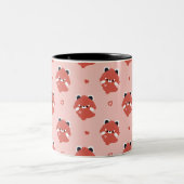 Cute Love Red Panda Tweekleurige Koffiemok (Center)