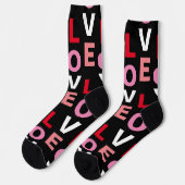 Cute Love Red Pink Black Valentijnsdag Sokken (Links)