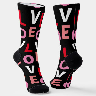 Cute Love Red Pink Black Valentijnsdag Sokken