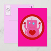 Cute Love Robot Briefkaart (Voorkant / Achterkant)