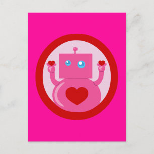 Cute Love Robot Briefkaart