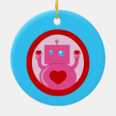 Cute Love Robot Keramisch Ornament (Achterkant)