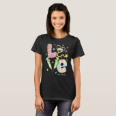 Cute Love Scrub Life Neurses Stethoscoop Leopard E T-shirt (Voorkant volledig)