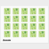 Cute Love St. Patrick's Day Vierkante Sticker (Vel)