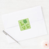 Cute Love St. Patrick's Day Vierkante Sticker (Envelop)