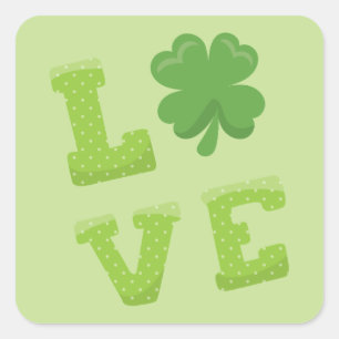 Cute Love St. Patrick's Day Vierkante Sticker