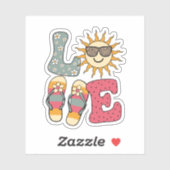 Cute Love Summer Sun Teenslippers Beach Sticker (Vel)
