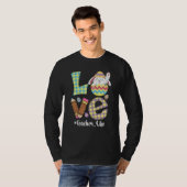 Cute Love Teacher Life Easter Bunny Egg Hunting Ba T-shirt (Voorkant volledig)