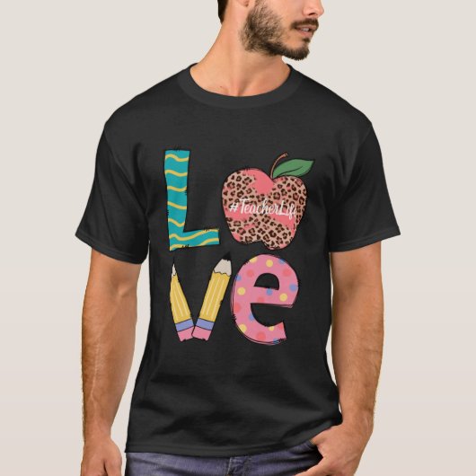 Cute Love Teaching Back to School I love Teachers  T-shirt (Voorkant)