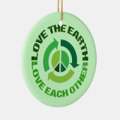 Cute Love the Earth Environmental Activist Keramisch Ornament (Rechts)