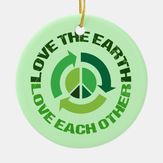Cute Love the Earth Environmental Activist Keramisch Ornament (Voorkant)