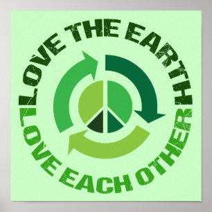 Cute Love the Earth Environmental Activist Poster