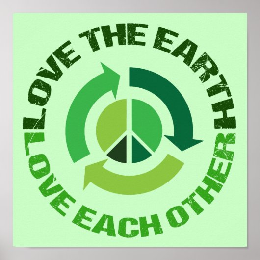 Cute Love the Earth Environmental Activist Poster (Voorkant)