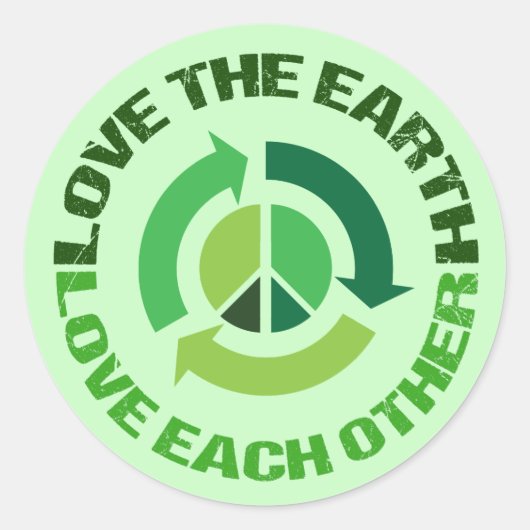 Cute Love the Earth Environmental Activist Ronde Sticker (Voorkant)