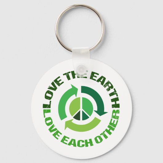 Cute Love the Earth Environmental Activist Sleutelhanger (Voorkant)