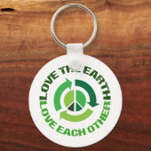 Cute Love the Earth Environmental Activist Sleutelhanger (Voorkant)