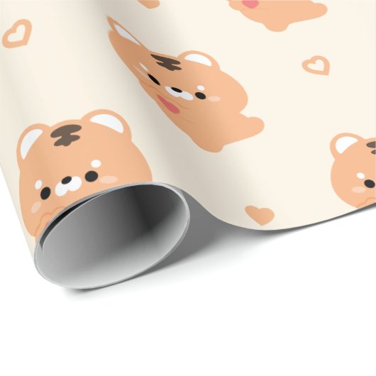 Cute Love Tiger Cadeaupapier (Rol Hoek)