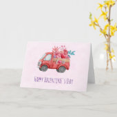 Cute Love Truck Carft Hearts & Flowers Kaart (Gele Bloem)