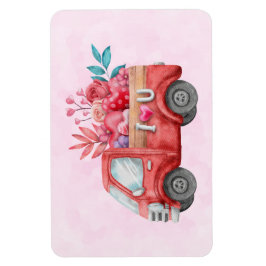Cute Love Truck Carft Hearts & Flowers Magneet