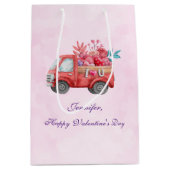 Cute Love Truck Carft Hearts & Flowers Medium Cadeauzakje (Voorkant)