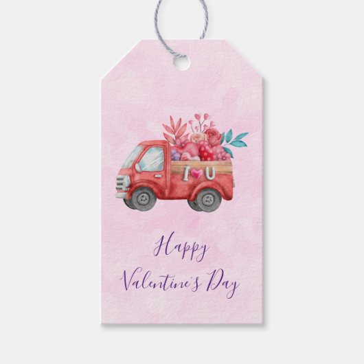 Cute Love Truck Carft Valentijn Goodies Cadeaulabel (Voorkant)