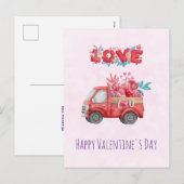 Cute Love Truck Carft Valentijn Goodies Feestdagenkaart (Voorkant / Achterkant)