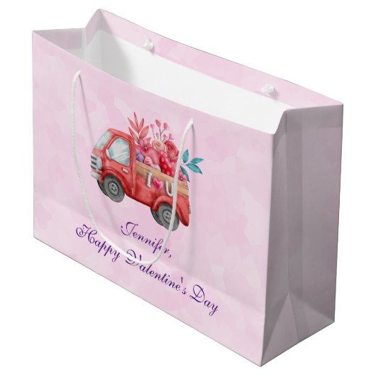 Cute Love Truck Carft Valentijn Goodies Groot Cadeauzakje (Voorkant Gekanteld)