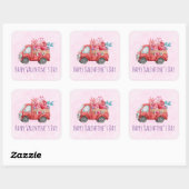 Cute Love Truck Carft Valentijn Goodies Vierkante Sticker (Vel)