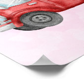 Cute Love Truck Carrying Hearts & Flowers Poster (Hoek)