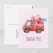 Cute Love Truck met Heart Cargo Bedankt Briefkaart (Voorkant / Achterkant)
