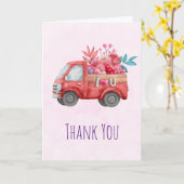 Cute Love Truck met Heart Cargo Bedankt Kaart (Gele Bloem)