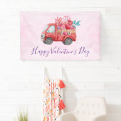Cute Love Truck met Heart Cargo Valentijns Spandoek (Insitu)