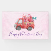 Cute Love Truck met Heart Cargo Valentijns Spandoek (Horizontaal)