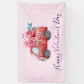 Cute Love Truck met Heart Cargo Valentijns Spandoek (Verticaal)