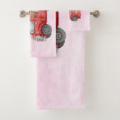Cute Love Truck met Heart Cargo Waterverf Bad Handdoek (Insitu)